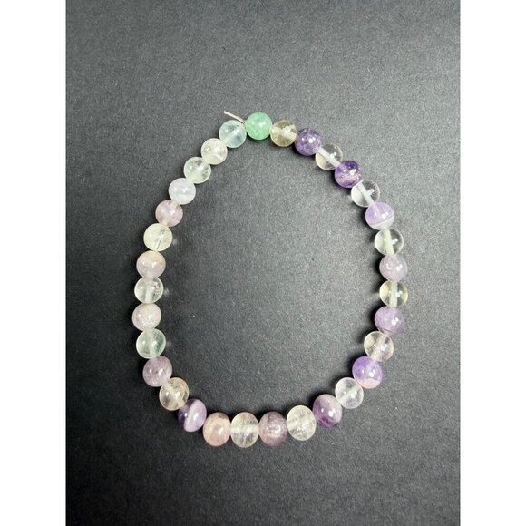 Jewelry - Natural Multi Color Fluorite Stretch Bracelet 6mm Beads Stone 7" UVs